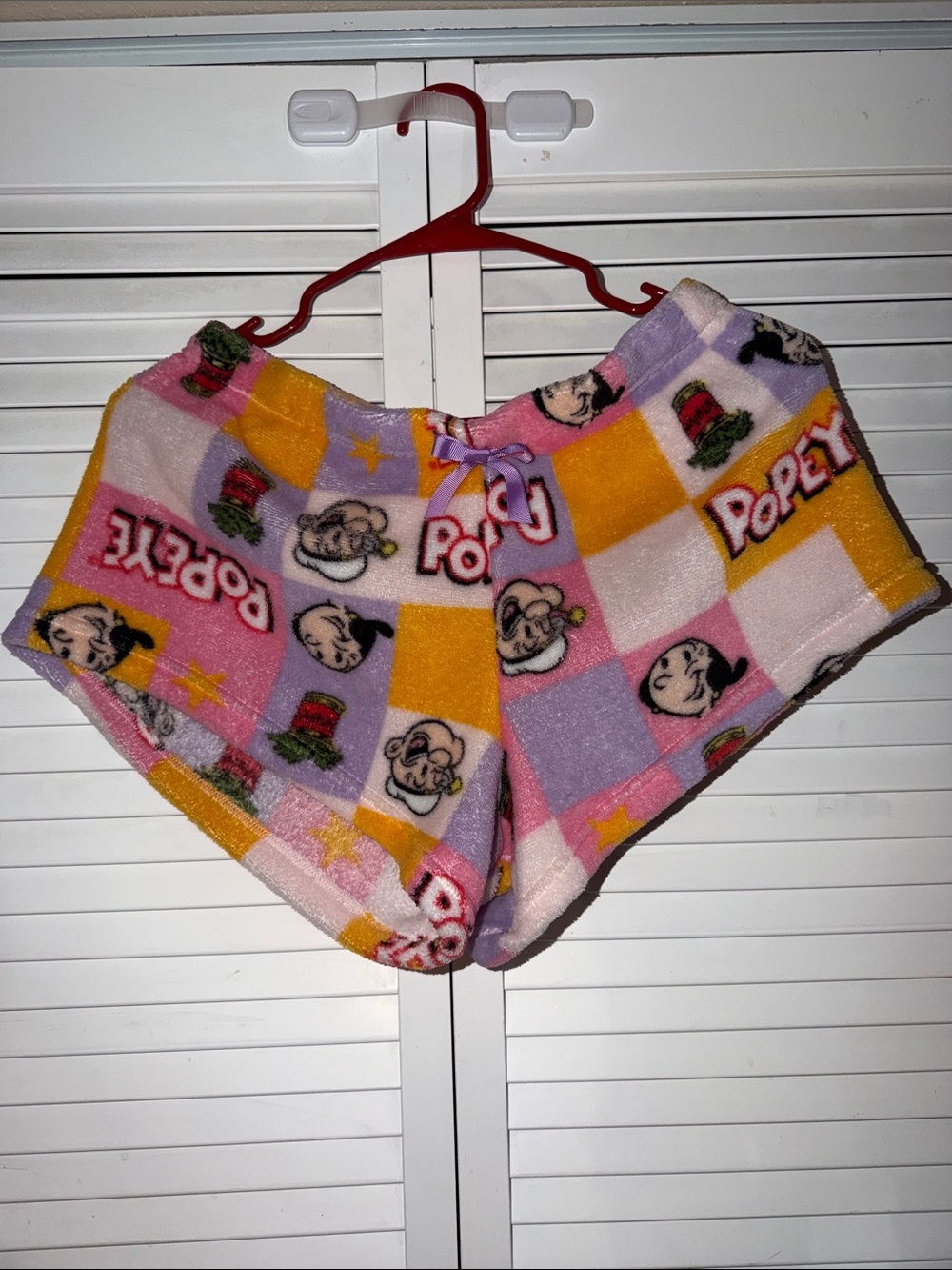Pink & Yellow Plush Popeye Shorts